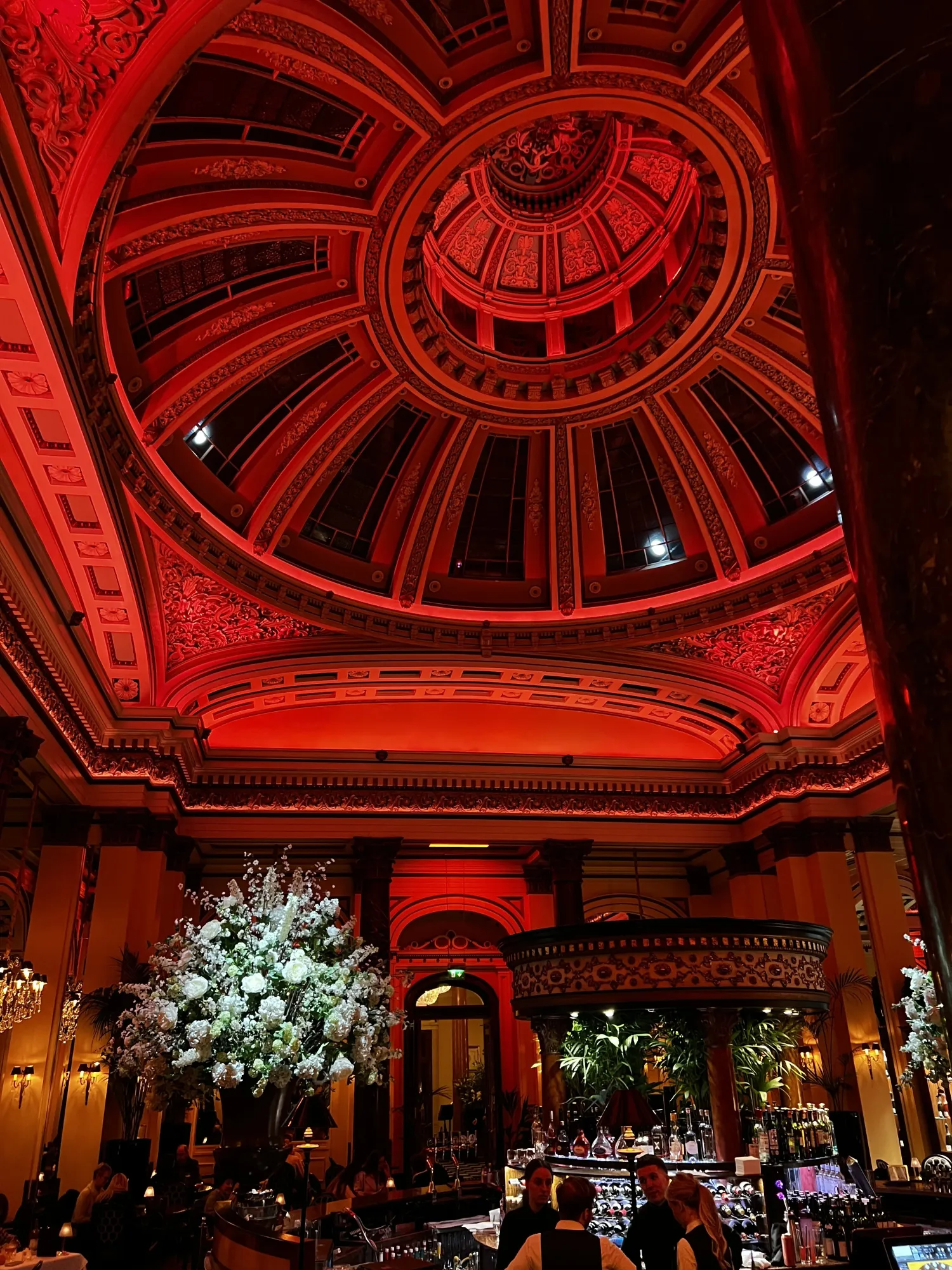 The Dome interior with chandeliers and ornate details